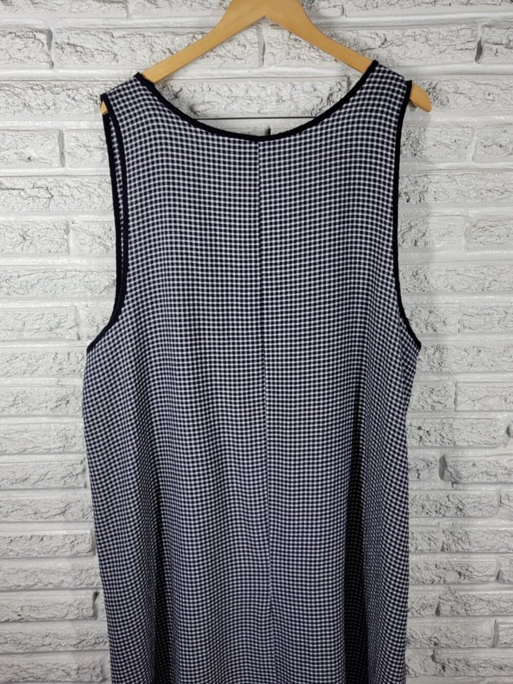 CJ Banks Women 20W Dress Gingham Blue White Seersucker Sleeveless PLA58E - Picture 7 of 12
